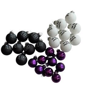 Rae Dunn Inspired Farmhouse Christmas Holiday Small Ornaments (25) Purple READ
